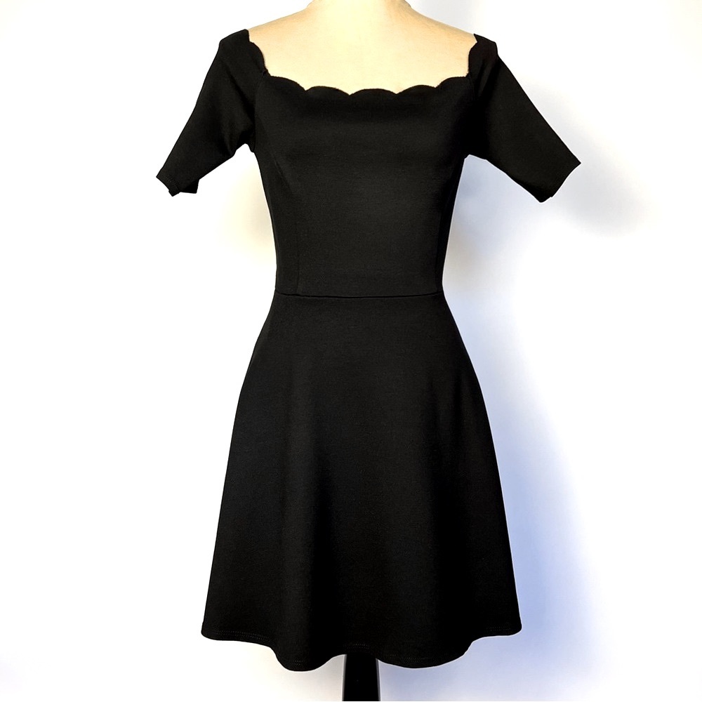 Black Casual Midi Dress Nine Britton Size M